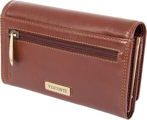 Visconti Women's Monza Leather Purse # MZ12 - Brown in Kuwait