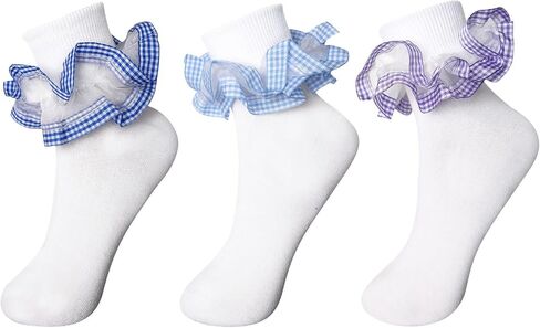 Women's Big Ruffle Ankle Socks,Adult Lace Frilly Turn Socks Cuff Cotton Ruffled Dress Crew Cute Bobby Sock in Saudi Arabia