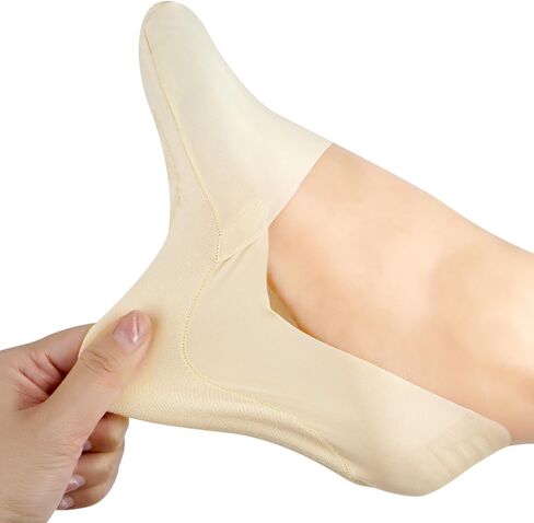 No Show Socks for Women Non-Slip Thin Loafers Footies Socks, 4 Pairs, Size 11-12 in Saudi Arabia