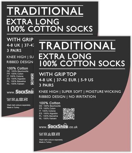 Sock Snob - 6 Pairs 100% Cotton Womens Knee High Breathable Soft Long Socks in Saudi Arabia