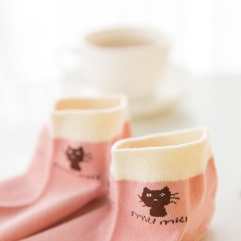 5 Pairs Comfortable Breathable Shallow Mouth Tube Socks Women Cotton Socks Boat Socks Ankle Low Sock(5 Pairs) in Kuwait