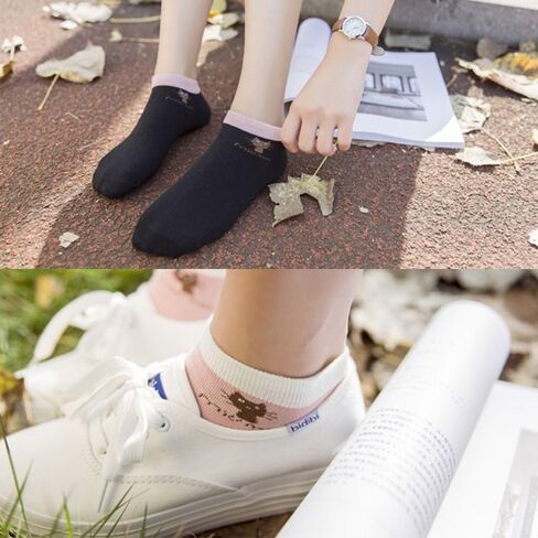 5 Pairs Comfortable Breathable Shallow Mouth Tube Socks Women Cotton Socks Boat Socks Ankle Low Sock(5 Pairs) in Kuwait