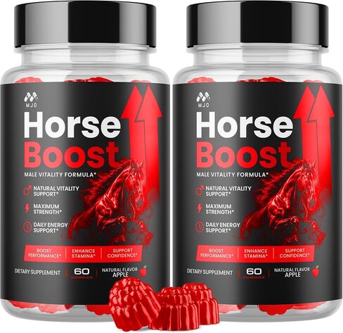 (2 Pack) Horse Boost Gummies for Men, Official Horse Boost Male Performance Support Supplement with All Natural Ingredients, Maximum Strength HorseBoost Advanced Mens Multivitamin Gummy (120 Gummies) in Saudi Arabia