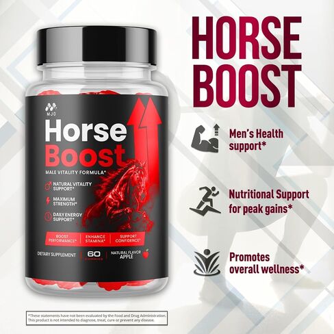 (2 Pack) Horse Boost Gummies for Men, Official Horse Boost Male Performance Support Supplement with All Natural Ingredients, Maximum Strength HorseBoost Advanced Mens Multivitamin Gummy (120 Gummies) in Saudi Arabia