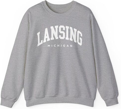 Lansing Michigan Adult Unisex Crewneck Sweatshirt in Kuwait