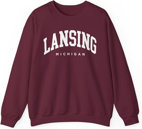 Lansing Michigan Adult Unisex Crewneck Sweatshirt in Kuwait