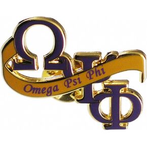 Omega Psi/Ψ Phi Banner Lapel Pin [Gold - 1"T] - ID#141299 in Saudi Arabia