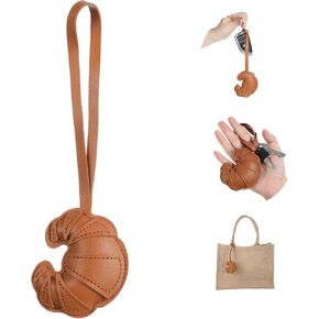 Brown Croissant Bag Charm, Fashion Bread Charm for Purse Handbag Car Accessories Cute Keychains PU Bag Charms in Kuwait