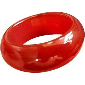 Red Jade Rings for Men Women- Natural Chinese Gemstone Jade Band Ring- Good Luck Jewelry (Size : 9) in Saudi Arabia