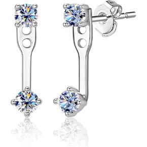 Moissanite Earrings Jacket for Women,Silver Diamond Stud Earrings Hypoallergenic 14k Gold Moissanite Earring Jackets for Studs Jewelry Gifts Lab Created Diamonds D Color VVS1 in Saudi Arabia
