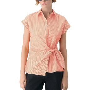 Hixiaohe Womens Sleeveless Button Down Shirts Casual Striped Collared Tank Tops Front Tie Waist Office Work Dressy Blouses in Saudi Arabia
