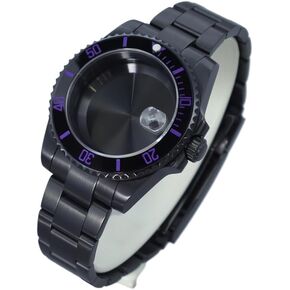 40mm Mechanical Men SUB Black Steel Diver Watch Case Rotating Bezel for NH35 NH36 Miyota8215 Movement Watch Parts in Saudi Arabia