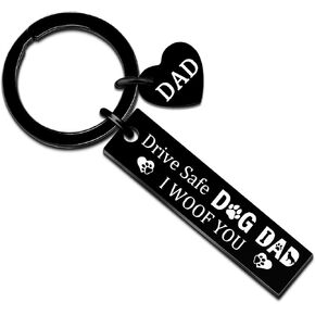 Happy Fathers Day Gift for Dog Dad Dogs Keychain Dogs Lovers Gifts for Men Daddy Drive Safe Key Ring Puppy Owner Gift for Daddy from Mom Birthday Christmas Presents for Pet Owner in Saudi Arabia