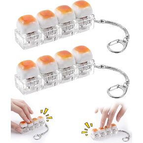 2 PCS Keyboard Fidget Keychain, Caramel Bread Relief Stress Clicky Key Board Keychain for Adults in Saudi Arabia