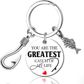Fishing Keychain Gifts for Men Fish Keychain Fishing Accessories for Men Valentines Day Gifts for Boyfriend Husband Unique Birthday Christmas Fathers Day Gift for Fisherman in Kuwait