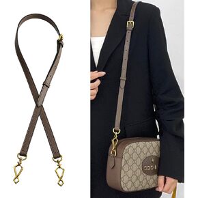 Purse Replacement Crossbody Straps for Gucci Ophidia, Bamboo, Diana, Jumbo Bags, Adjustable Genuine Leather Shoulder Strap for Women Tote Handbags, 107-126cm Length/1.5cm Wide, Brown in Saudi Arabia