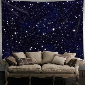 Simsant Galaxy Tapestry Blue Starry Sky Tapestry Universe Space backdrop Decorations Wall Hanging Psychedelic Mysterious Nebula Stars Covering for Living Room Dorm Ceiling Fabric Hangings 80x60 in Saudi Arabia