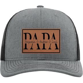 Papa Gifts from Grandkids, Grandchildren, Granddaughter - Personalized Papa Fathers Day Hats Customized - Custom Hats with Kids Names - Best Papa Gifts - Christmas Stocking Stuffer for Him in Saudi Arabia