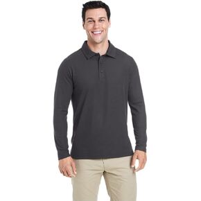 Core 365 Men's Fusion Chromasoft™ Long-Sleeve Pique Polo L Carbon in Saudi Arabia