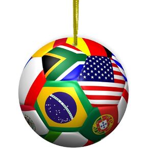 Sam Sandor - World Cup Soccer Ball - Round Ceramic Ornament with String in Saudi Arabia