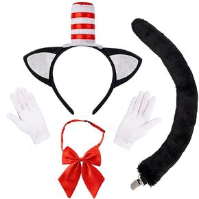 Costume Headwear Accessories Black Lace Cat Ear Headband Lace Collar with Gold Bell Black Tail for Cosplay Halloween Party in Saudi Arabia