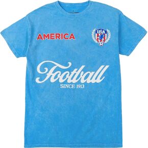 Homestand America Football 10 Adult Blue Mineral Wash Crew Neck Short Sleeve T-Shirt in Kuwait