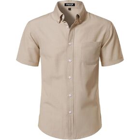 JEMITOP Men's Classic Lightweight Oxford Button Down Shirts Business Casual Slim Fit Short Sleeve Dress Shirt with Pocket in Saudi Arabia