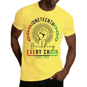 Juneteenth Shirt Men African American T-Shirts Juneteenth Breaking Every Chain Since 1865 Tee Tops in Saudi Arabia