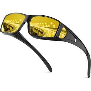 Night Vision Glasses for Men, Drive Bright Anti-glare Polarized Night Driving Glasses for Women Men, Black Night Vision Lens in Saudi Arabia