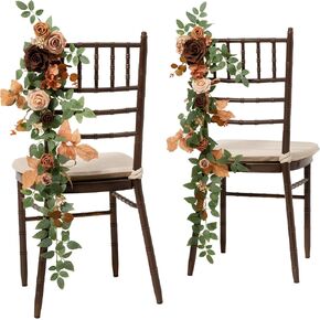 Ling's Moment 10pcs Wedding Chair Decorations Aisle Floral Swag Artificial Pew Flowers Hanging Garland Blush Pink & Cream For Ceremony Reception Church Rose Floral Faux Arrangement Party Outdoor Decor in Kuwait