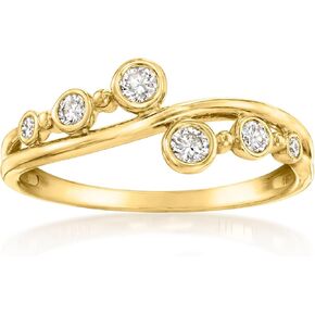 Ross-Simons 0.25 ct. t.w. Lab-Grown Diamond Asymmetrical Wave Ring in 18kt Gold Over Sterling in Saudi Arabia