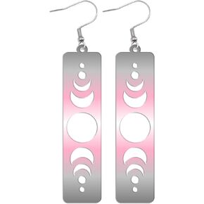 LGBTQIA+ Moon Phase Earrings, Pride Flag Dangle Earrings for LGBTQ Community, Acrylic Rainbow Jewelry Gift for Gay, Lesbian, and All Identities in Saudi Arabia