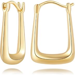 RAYSAM 14K Gold Earrings for Women 14K Gold Hoop Earrings for Women Square Gold Hoops Earring for Womens Square-Inspired Silhouette Hoop Earring for Womens Hoops 24mm in Saudi Arabia