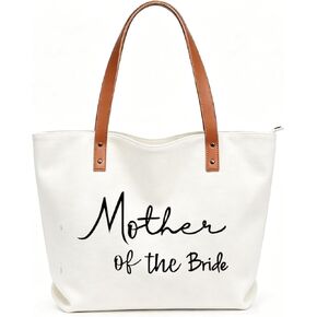Wedding Family Tote Bag with Zipper, Bridal Shower Wedding Party Gifts for Bride Groom Family Members in Saudi Arabia