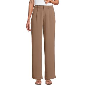 Lands' End Women's Crepe High Rise Pleated Wide Leg Pants in Saudi Arabia