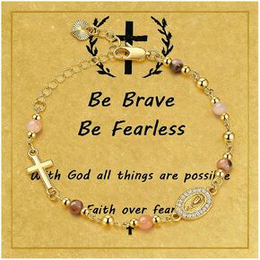 72ore Rosary Bracelet for Women Catholic Bracelets Cross Bracelet Virgin Mary Charm Bracelet Easter Basket Stuffers in Saudi Arabia
