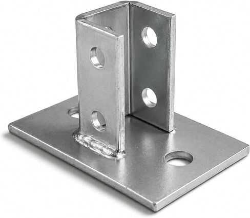 القناة المفردة البوسترية القاعدة المفردة 1-5/8 "(حزمة 2)-الاتجاه الجانبي-6 × 6 بوصة-4 ثقوب تصاعد-مربع مُغطى بالزنك المغطى بالضغط الثقيل لقاعدة سياج القناة الواحدة in Kuwait