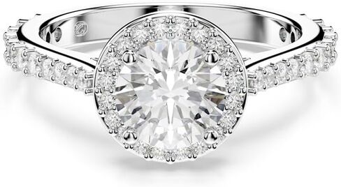 Swarovski Una Angelic ring, Round cut, clear, Rhodium finish in Kuwait