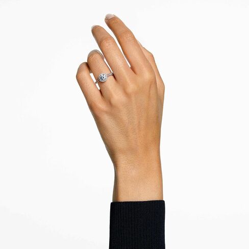 Swarovski Una Angelic ring, Round cut, clear, Rhodium finish in Kuwait
