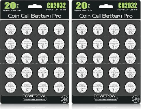 POWEROWL High Capacity CR2032 Battery (40-Pack) 3v Lithium Batteries, Leak-Free, Long Lasting Cr 2032 in Saudi Arabia