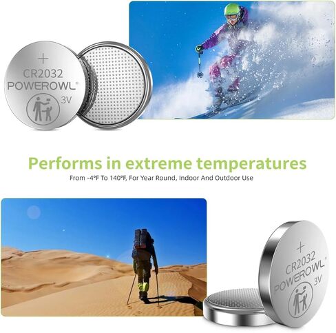 POWEROWL High Capacity CR2032 Battery (40-Pack) 3v Lithium Batteries, Leak-Free, Long Lasting Cr 2032 in Saudi Arabia
