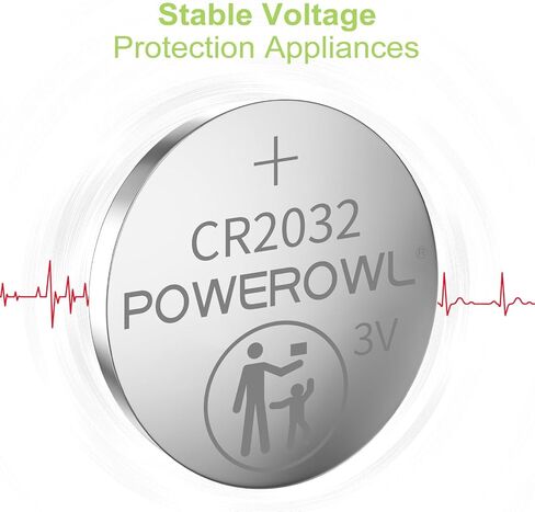 POWEROWL High Capacity CR2032 Battery (40-Pack) 3v Lithium Batteries, Leak-Free, Long Lasting Cr 2032 in Saudi Arabia