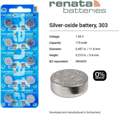 Renata Batteries 303 / SR44SW Watch Battery (5 Pack) in Saudi Arabia