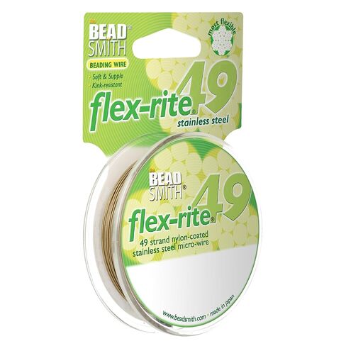 The Beadsmith Flex-Rite 49 Strand Nylon Coated, Stainless-Steel Beading Wire, Jewelry Making Supply (.018 Dia, Bronze - 30 Ft) in Saudi Arabia