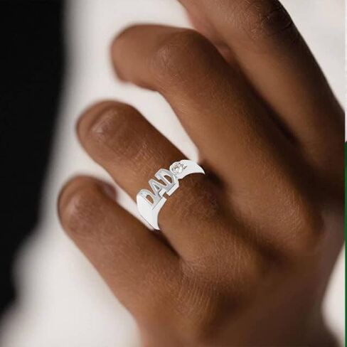 Claddagh Gold Men's Sterling Silver Personalized Birthstone Cubic Zirconia DAD Ring in Kuwait
