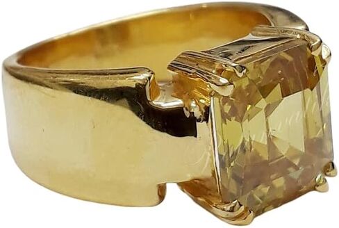 Natural Certified Yellow Sapphire/Pukhraj Panchadhatu Rashi Ratan Astrological Purpose Ring For Men & Women in Kuwait