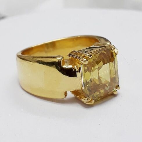 Natural Certified Yellow Sapphire/Pukhraj Panchadhatu Rashi Ratan Astrological Purpose Ring For Men & Women in Kuwait