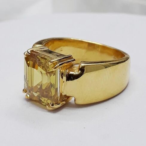 Natural Certified Yellow Sapphire/Pukhraj Panchadhatu Rashi Ratan Astrological Purpose Ring For Men & Women in Kuwait
