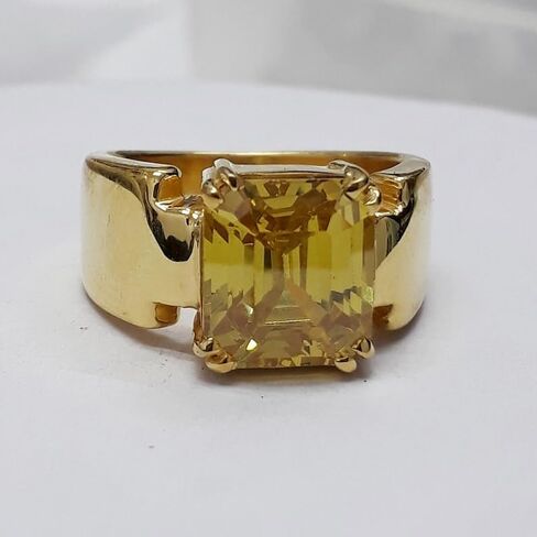 Natural Certified Yellow Sapphire/Pukhraj Panchadhatu Rashi Ratan Astrological Purpose Ring For Men & Women in Kuwait