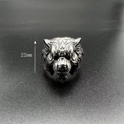 Fanshu Stainless Steel Titanium Tiger Head Ring for Men Women Hip Hop Punk Animal Gothic Biker Couple Friends Gift Fashion Jewelry in Saudi Arabia
